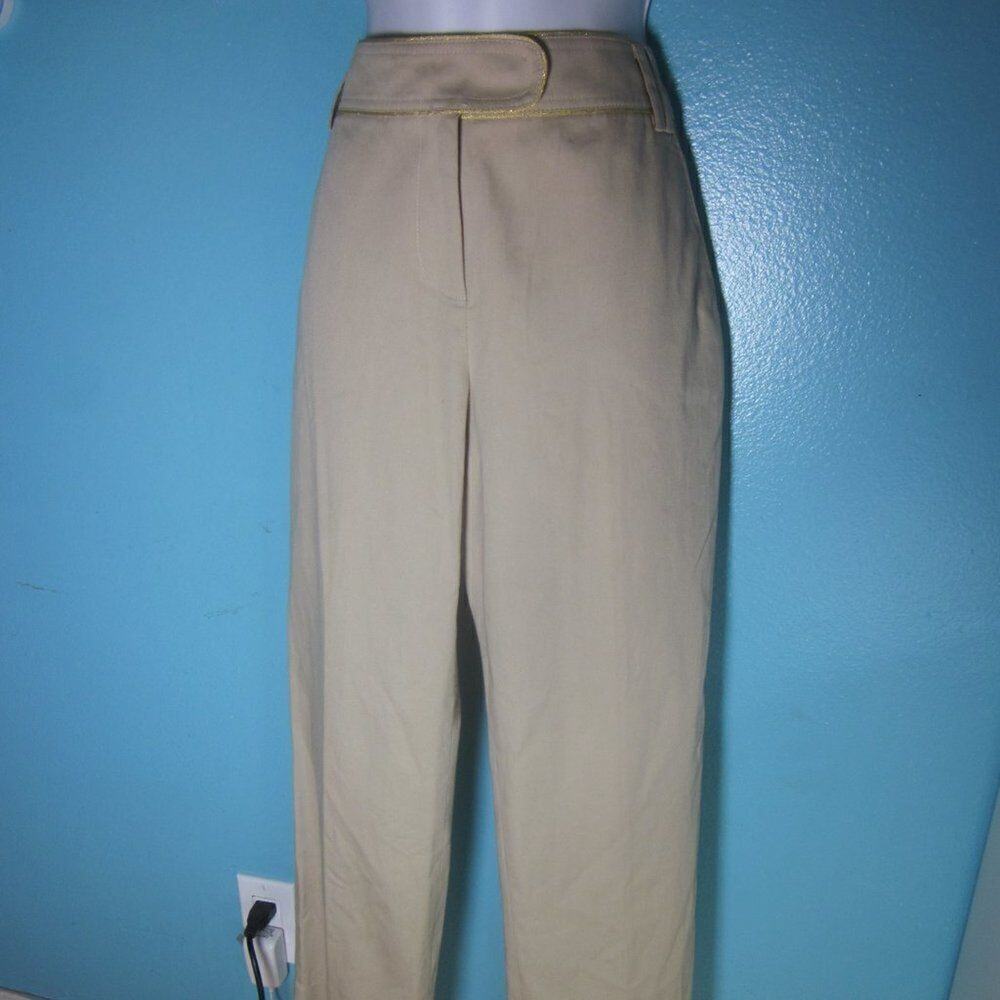 Cynthia Steffe Vintage 90's Capri Pants Womens Size 10 / M Tan Cotton Flat Front